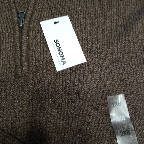 NWT Sonoma Big Men's Quarter Zip Sweater - Picture 5 of 5